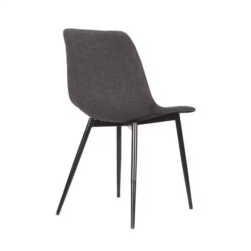 Armen Living, sedia da pranzo contemporanea Monte in similpelle color carbone con gambe in metallo verniciato a polvere nero