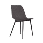 Armen Living, sedia da pranzo contemporanea Monte in similpelle color carbone con gambe in metallo verniciato a polvere nero