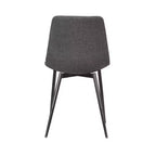 Armen Living, sedia da pranzo contemporanea Monte in similpelle color carbone con gambe in metallo verniciato a polvere nero