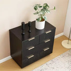 Comodini Karl Home con 4 cassetti in MDF nero larghezza 72 cm