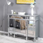 Cassettiera Karl Home 3 cassetti in MDF argento larghezza 122 cm