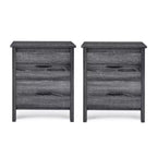 GDFStudio Titeca Comodini contemporanei in legno a 2 cassetti (set di 2)