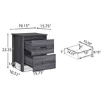 GDFStudio Titeca Comodini contemporanei in legno a 2 cassetti (set di 2)